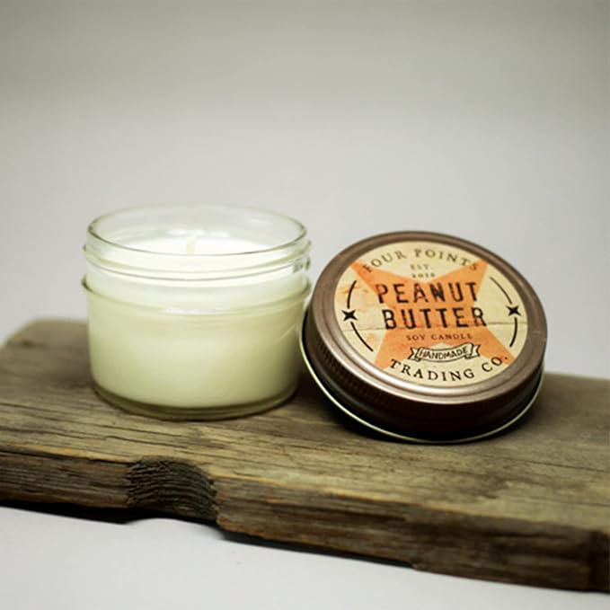 Peanut Butter Scented Candle, 4 Oz. Handcrafted Soy Wax Candles for Men & Women, Fragrant Aromatherapy Candle with Jar, Unique Room Scents, Relaxing Home Essentials for Mom, Daughter or Friend