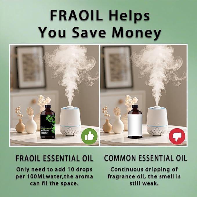 Peppermint Essential Oil, Peppermint Oil 4 Fl Oz 120ML for Diffuser Humidifier Yoga Cleaning DIY Candle Soap Making Perfume Gift Essential Oils