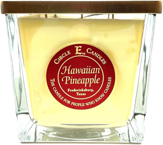 Circle E Candles, Hawaiian Pineapple Scent, Medium Size Jar Candle, 22oz, 2 Wicks