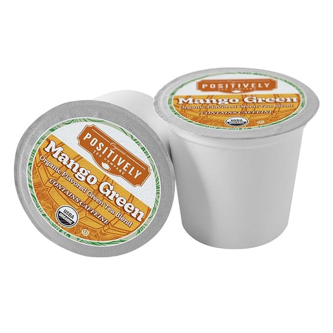 Organic Positively Tea Company, Mango Green Tea, K-Cup Compatible, 24 Pods