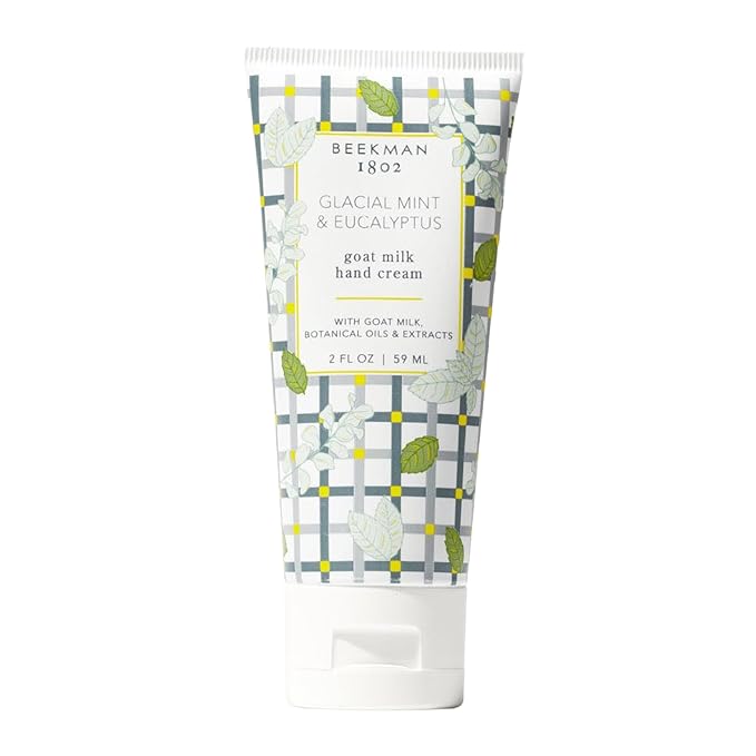 Beekman 1802 Goat Milk Hand Cream – Glacial Mint & Eucalyptus – Scented – 2 oz – Moisturizing Hand Lotion for Dry Skin – Non-Greasy – Sensitive Skin Safe – Cruelty Free