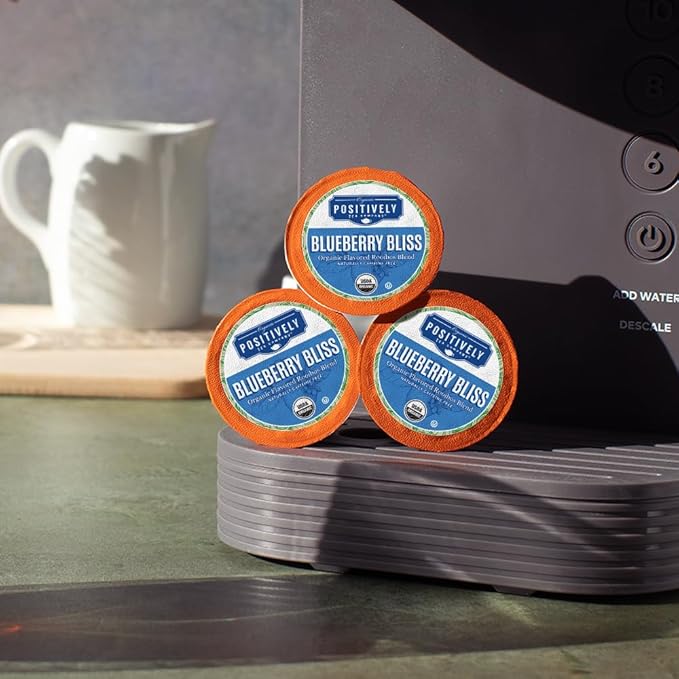 Organic Positively Tea Company, Blueberry Bliss Rooibos Tea, K-Cup Compatible, 96 Pods