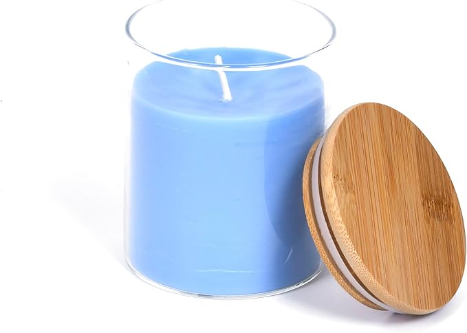 BeeTheLight Beeswax Jar Candle with Bamboo Lid - Cedarwood Sage Aromatherapy Candle - 40 Hours Burn Time - All Natural 100% Pure Beeswax Candle - Handmade Decorative Jar Candle