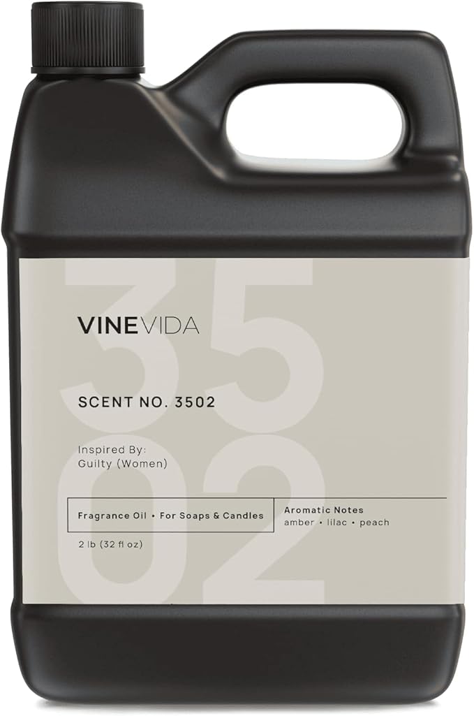 VINEVIDA Scent NO. 3502 Fragrance Oil - 32oz (2lbs) - Inspired by: Guilty (Women) Fragrance Oil for Candle Making - Made in USA Candle Scents Scents for Soap Making
