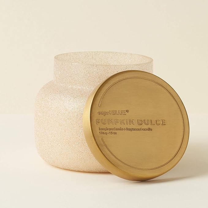 Capri Blue Signature Glam Jar Candle - Long Lasting Soy Wax Blend - Glitter Candles for Home Scented with Luxury Holiday Scents (Pumpkin Dulce, 19 oz)