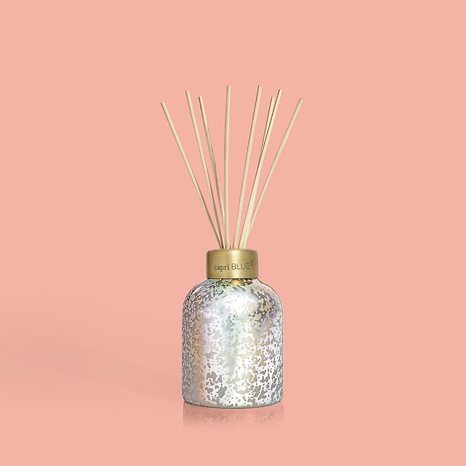 Capri Blue Reed Diffuser - Reed Diffuser Set Includes Scented Oil, Sticks, and Mercury Iridescent Glass Bottle - Home Decor Room Fresheners - Honeydew Crush (5.7 fl oz)