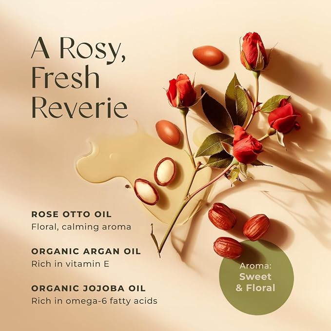 Gya Labs Rose Massage Oil - 6.76 Fl Oz - Non-Greasy Formula for Sore Muscles, Deep Relaxation & All Skin Types - Suitable for Men & Women