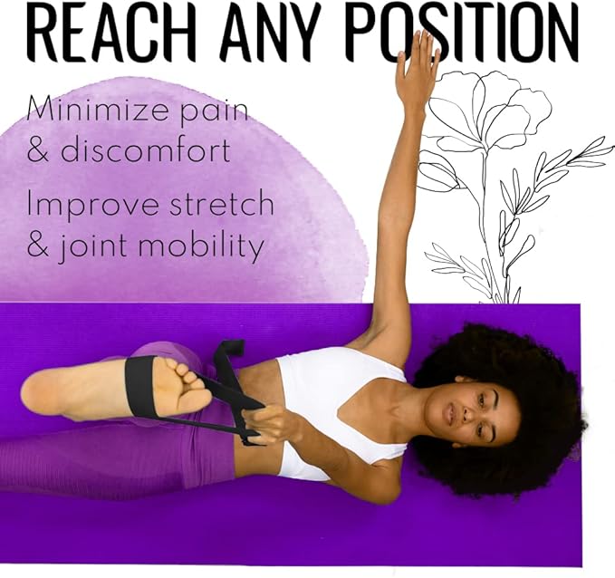 TECEUM Yoga Strap & Mat Strap – 2 IN 1 – Cotton – 6 ft 8 ft 10 ft (30+ colors) – Adjustable Non-Slip Belt for Yoga, Pilates, Stretching, Physical Therapy, Fitness & Home Workout – For Carrying Mats