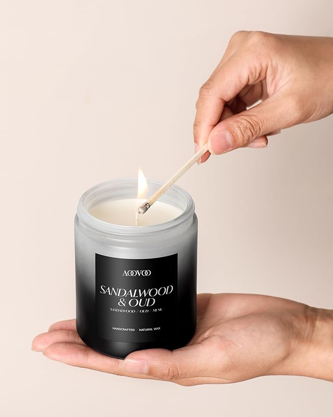 AOOVOO Scented Candles Set - 6 Pack Men Candles for Home Scented, 42 oz Soy Wax, 300 Hour Long Lasting Candle, Soy Candle Gifts Set for Men, Birthday, Valentine, Christmas, Anniversary Present