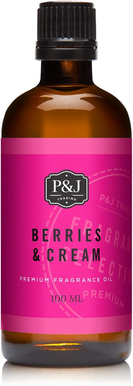 P&J Trading Fragrance Oil | Berries & Cream Oil 100ml - Candle Scents for Candle Making, Freshie Scents, Soap Making Supplies, Diffuser Oil Scents
