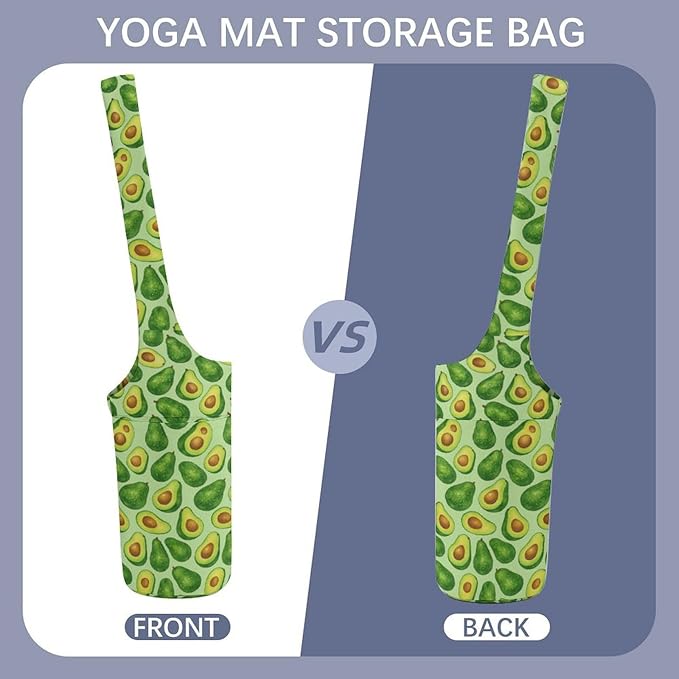 KKdskkds Fresh AvocadoYoga Mat Bag Large Opening Long Tote Yoga Mat with Pocket Fit Most Size Mats