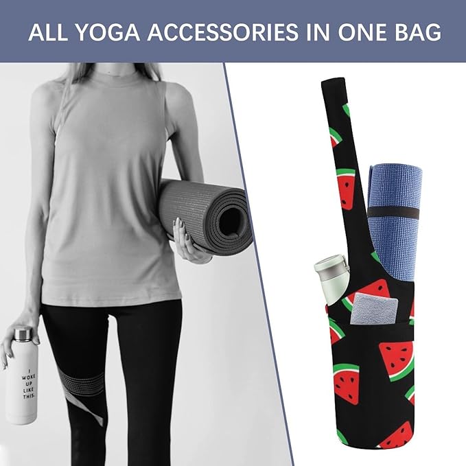 Aiyoolee Yoga Mat Bag with Large Pocket, Strap Bag Carriers for Women