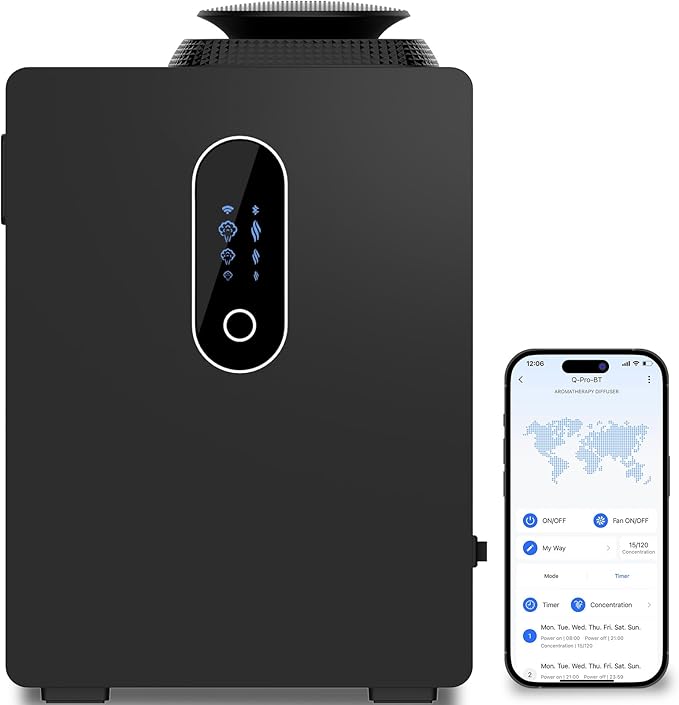 2025 Upgraded HVAC Scent Diffuser Machine, WiFi Control, Coverage 6000 Sq.Ft, Scent Air Machine for Home 1000ML, Waterless Cold Air Aromatherapy Essential Oil Hotel Scent Diffuser for Large Room