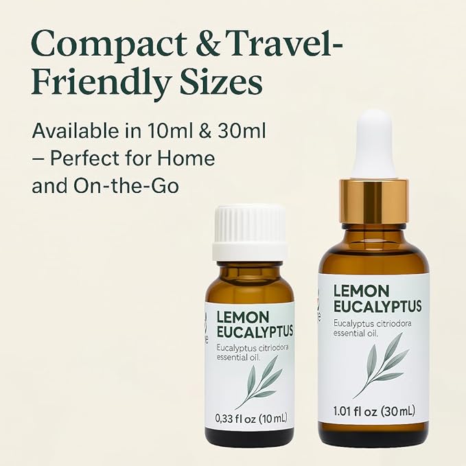 Lemon Eucalyptus Essential Oil (Corymbia Citriodora) – 100% Pure & Undiluted Citrus Aroma for Diffusers, Massage (Dilute) & DIY | Essential Oils for Humidifiers (Pack of 6 × 1.0 fl oz Each)