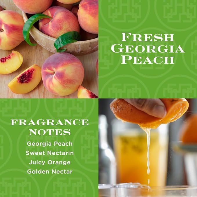 HomeWorx by SLATKIN + CO. Candle- Fresh Georgia Peach, 18 oz. Premium Scented Candle - 30-55 Hours Burn Time