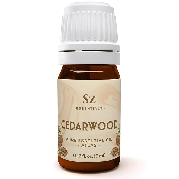 Cedarwood Essential Oil (Cedrus Atlantica) – Therapeutic Grade, 100% Pure & Natural with Soothing Woodsy Aroma for Relaxation, Aromatherapy, Skin Care & Diffuser - 0.17 fl oz. (5ml)