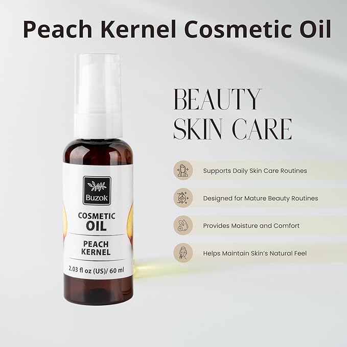 Cosmetic Carrier Oil Collection – Natural Plant Oils for Skin Care, Massage & DIY Beauty Use – Multiple Oils Available – For External Cosmetic Use (Peach Kernel)