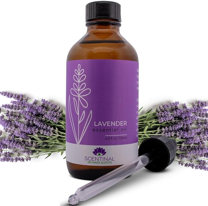 Scentinal Premium Essential Oil - 100% Pure, Natural & Authentic - Extra Large 4oz Bottle (120ml) with Eyedropper - Refreshing Aromatherapy Experience (4 oz / 120ml, Lavender)