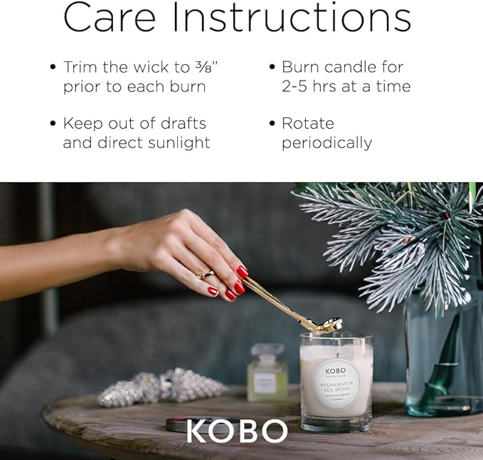 KOBO Breakwater Sea Spray Scented Candle (11 oz) | Coastal Collection, 100% Pure Soy Wax Candles | Hand-Poured in USA | 80 Hour Burn | Scented Candles for Home