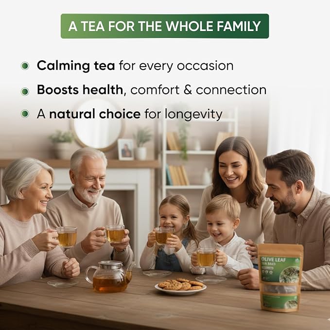 Olive Leaf Tea Bags – 50 Bags (Premium Dried Olive Leaf Tea - 50 Count), Natural Extract Caffeine-Free Herbal Tea for Health & Immune Support