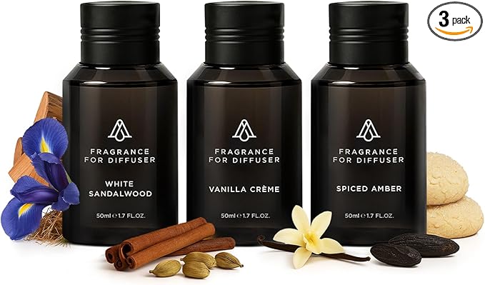 AromaPlan Scent Diffuser Oil Winter Collection- Luxury Fragrance Oil Diffuser-Home & Hotel Fragrance Oil -Non Toxic for Pet and Children-Made in USA-Gift Ready, 3 Pack/1.7 fl.oz, 50 ml Each