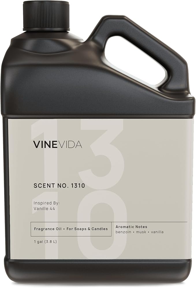 VINEVIDA Scent NO. 1310 Fragrance Oil - 1 Gallon (8lbs) - Inspired by: Vanille 44 Fragrance Oil for Candle Making - Made in USA Candle Scents Scents for Soap Making