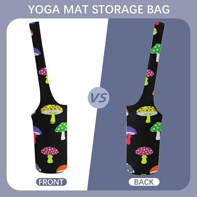 Meaudiwes Yoga Mat Bag for Women, Stylish Yoga Mat Tote Sling Carrier Bag, Long Strap Exercise Mats Totes Sport Storage Bag