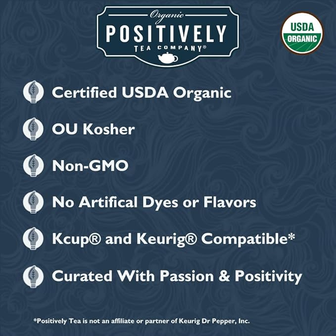 Organic Positively Tea Company, Blackberry Black Tea, K-Cup Compatible, 24 Pods