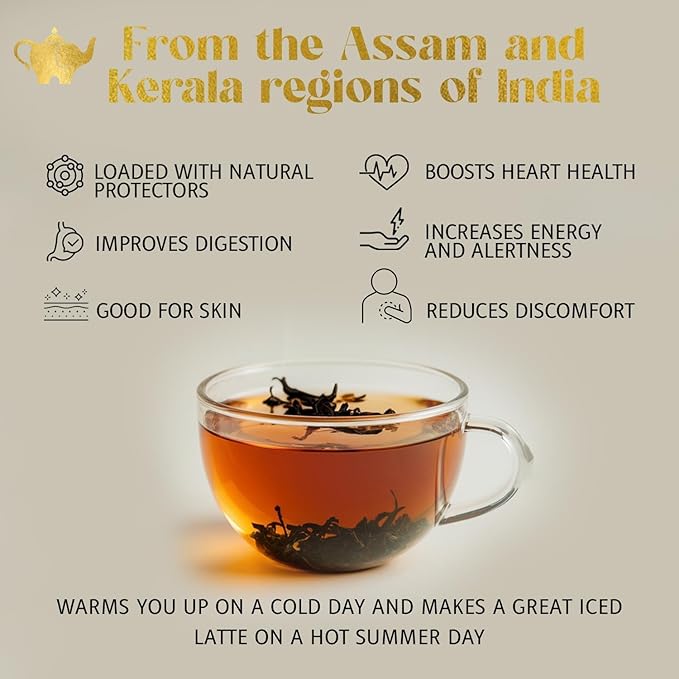 Madagascar Vanilla Chai Tea, Organic Loose Leaf Chai Tea – Black Tea with Chai Spice Blend – Great Hot or Iced Chai Latte – 8 oz Resealable Bag (Makes 100 Cups) – The Elegant Elephant