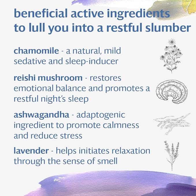 Grace Farms REST Wellness Organic Tea Blend (50 Sachet Pouch) | Sleep and Stress Support For Evening | Chamomile Vanilla Tea with Caffeine Free Adaptogens and Mushrooms | Gives Back 100% of Profits