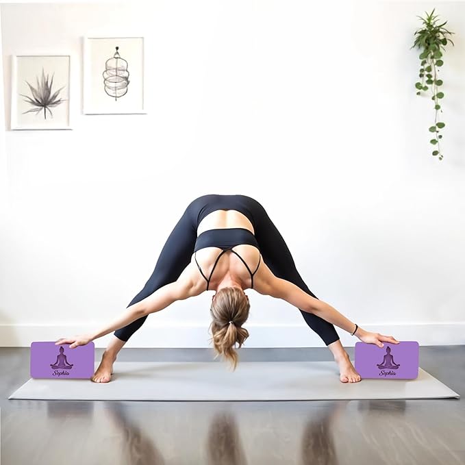 Personalized Yoga Blocks Yoga Gift 2 Pack with Custom Design or Logo, Exercise blocks Yoga Blocks Soft Non-Slip for Pilates, Meditation, Custom Yoga Accessories for Men & Women