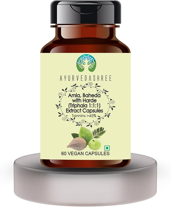 Triphala Extract 500mg - 60 Vegetarian Capsules | Amla, Baheda & Harad Extract | | All Natural | 100% Vegan | Gluten-Free.