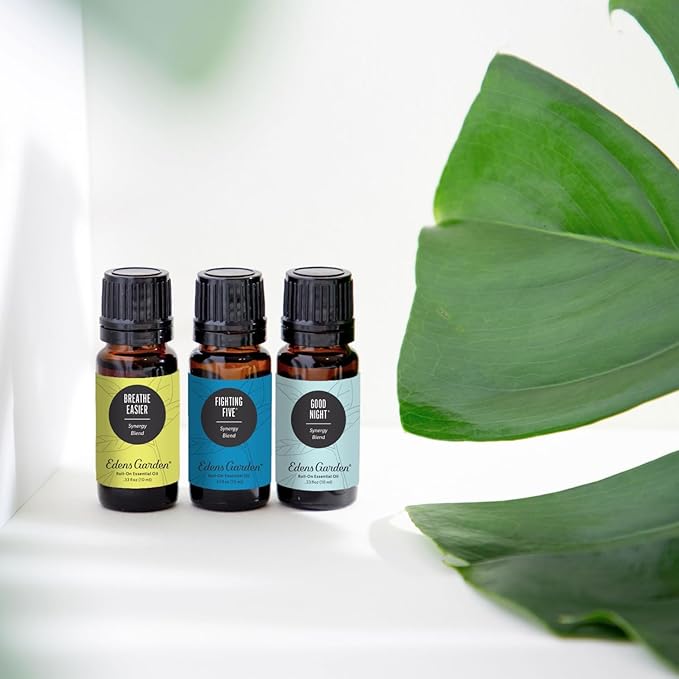 Edens Garden Top Essential Oil Blends 6 Set – 100% Pure Therapeutic Grade, Undiluted Natural Aromatherapy Oils for Diffusers & Home – Includes Fighting Five, Good Night & Joy, 10 ml/ 6 Pack