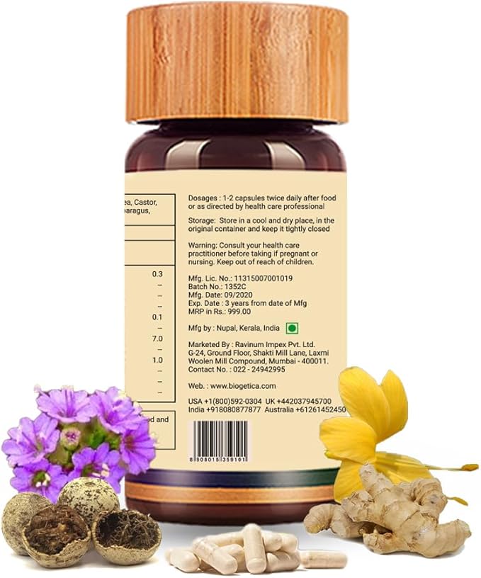 Biogetica Amesolve Herbal Support for Secondary Amenorrhoea with Punarava and Asparagus Racemose - Helps Regulates The Menstrual Cycle - Non-GMO - 100% Vegan Ayurveda Supplement - 80 Capsules