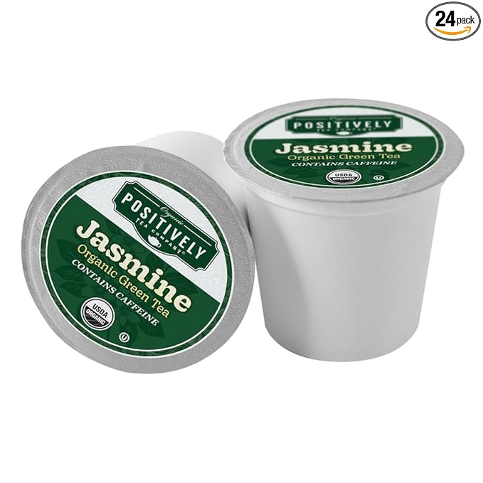 Organic Positively Tea Company, Jasmine Green Tea, K-Cup Compatible, 24 Pods