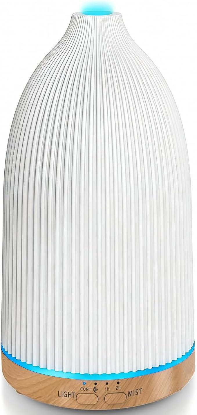 URPOWER Essential Oil Diffusers for Home with 7 LED Color Changing Lights, Timer & Auto-Off Ultrasonic Aromatherapy Diffuser Cool Mist Humidifer Scent Diffuser for Bedroom, Office, Yoga
