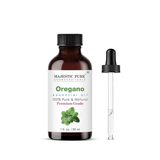 Majestic Pure Essential Oil with Glass Dropper - 100% Pure and Natural - Essential Oils for Diffuser, Aromatherapy, Soap and Candle Making, Oregano Essential Oil, Oregano Oil, 1 Fl Oz