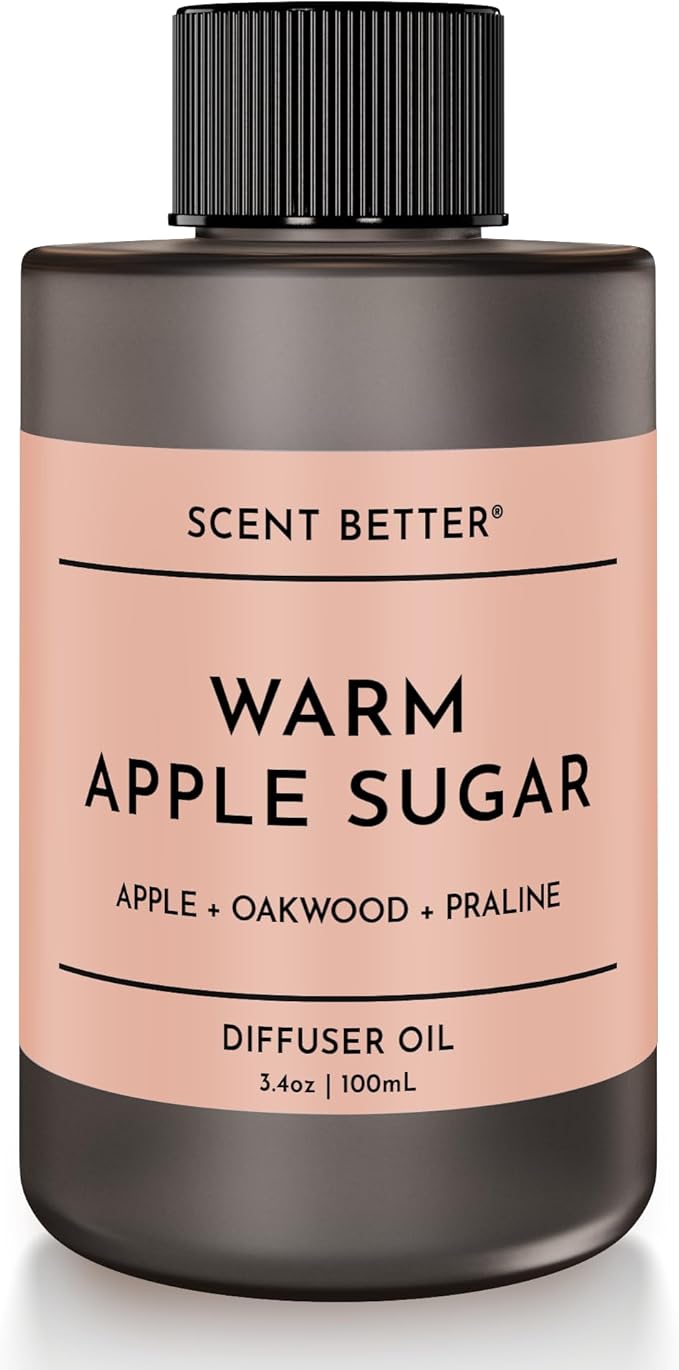 Scent Better Warm Apple Sugar Aroma Essential Oil Blend: an Aromatherapy Blend of Apple, Oakwood, and Praline for Ultrasonic Diffusers & Nebulizers (3.3 Fl Oz, 100 mL)