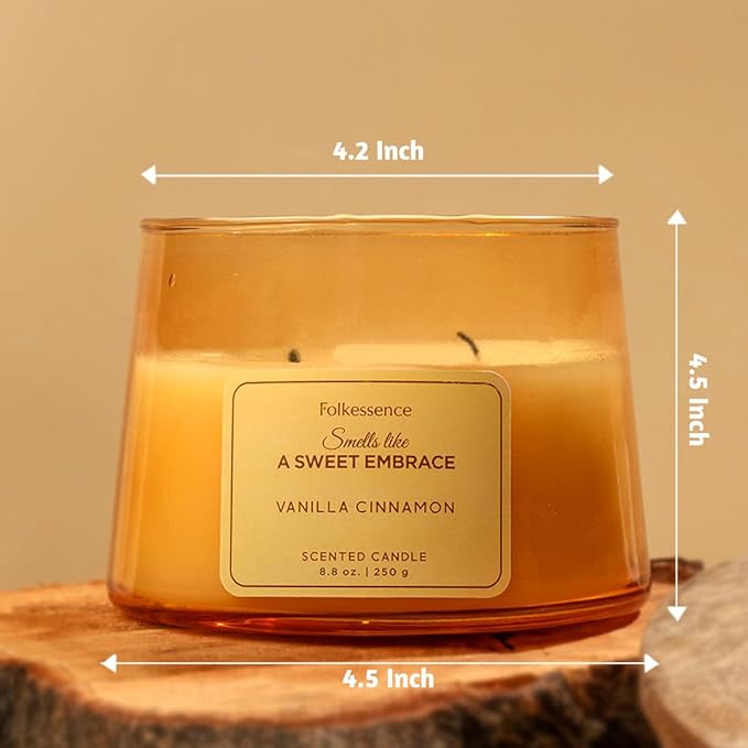 Folkulture Scented Candles – 8.8 Oz | Vanilla & Cinnamon Luxury Jar Candles for Women,Relaxation, Housewarming Gifts | Bath & Body Works, Aromatherapy Candles for Home with 30 Hrs Burntime