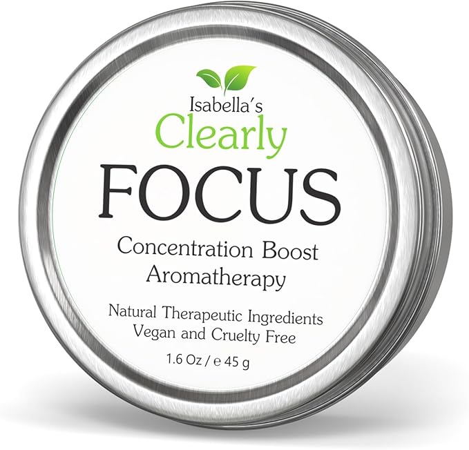 Clearly Focus Brain Booster Concentration Aid for Attention, Memory, Mental Clarity and Performance | Stay Sharp with an Uplifting Aromatherapy Essential Oil Brain Aid for Adults and Kids