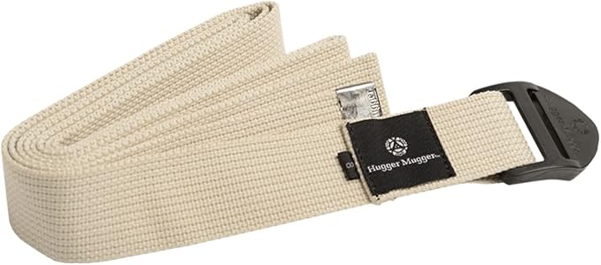 Hugger Mugger Cinch Cotton Yoga Strap - Super Strong Cotton, Quiet Cinch-Style Buckle, Long Length Great for Taller People