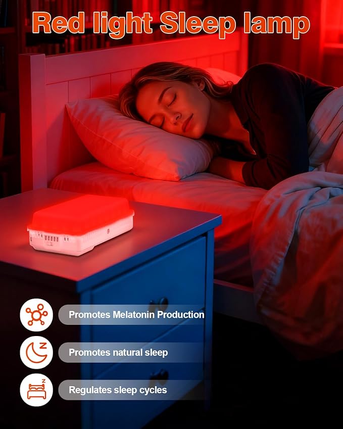 Red Light Therapy for Face and Body, Portable Red Light Therapy Panel, 660nm Red Light and 850nm Infrared Light for Pain Relief, Skin Care, Red Light for Sleep, Rechargeable and Great for Travel