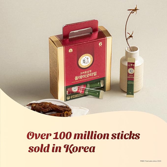 Red Ginseng Immune Shot - 6 Year Korean Ginseng - Caffeine Free HACCP 100 Sticks