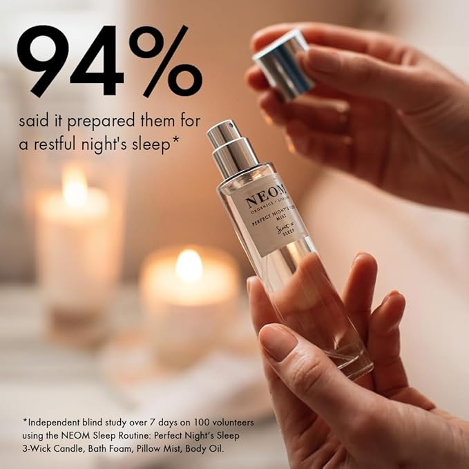 Neom -Perfect Night's Sleep Mist for Body & Pillow, 1 Fl Oz | Lavender & Chamomile I Perfect Night's Sleep Range | Essential Oils | Pillow Mist