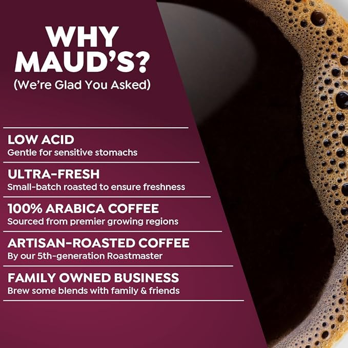 Maud's Chicory Flavored Coffee Pods, 18 ct, Dark Roast Flavored Coffee in Recyclable Single Serve Pods – 100% Arabica Beans, Compatible with Keurig K Cups Maker