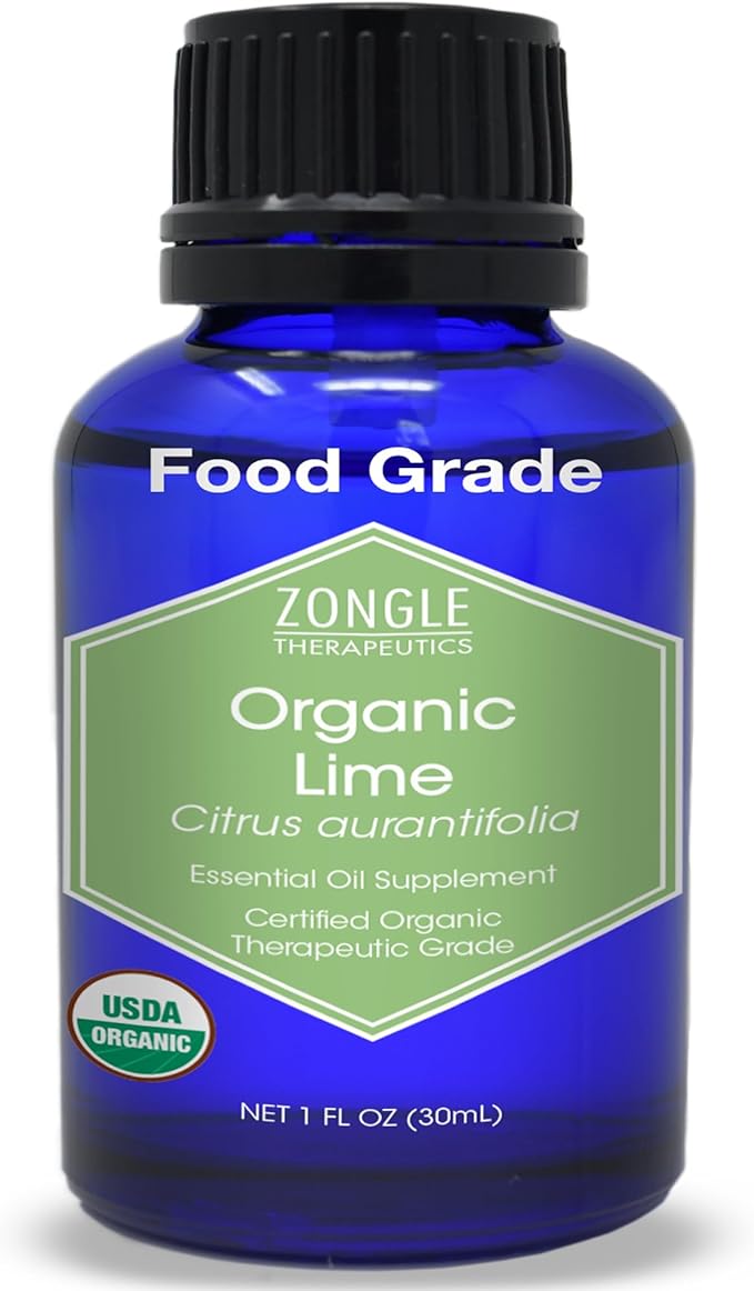 Organic, Lime Essential Oil, Food Grade, for Cooking – 100% Pure, Lime Oil, by Zongle Therapeutics, 1 OZ