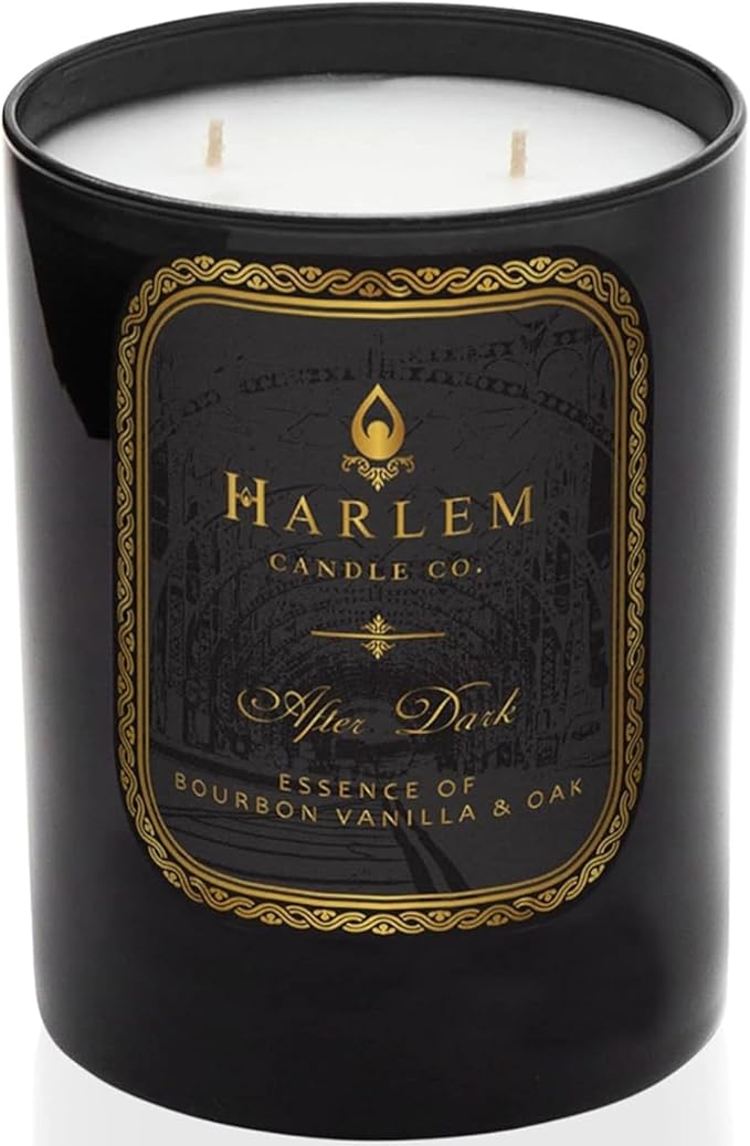 HARLEM CANDLE CO. After Dark - Luxury Scented Soy Candle, 11 oz - 80-Hour Burn Time | Bergamot, Saffron, Bourbon Vanilla, Oak | Scented Candles for Home