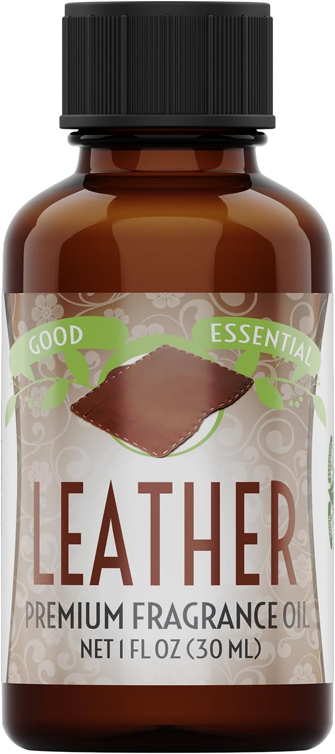 Good Essential Professional Leather Fragrance Oil for Diffuser, Candle Warmer, Wax Melts - 1 fl oz, 30ml - Leather Scent Oil for Candles