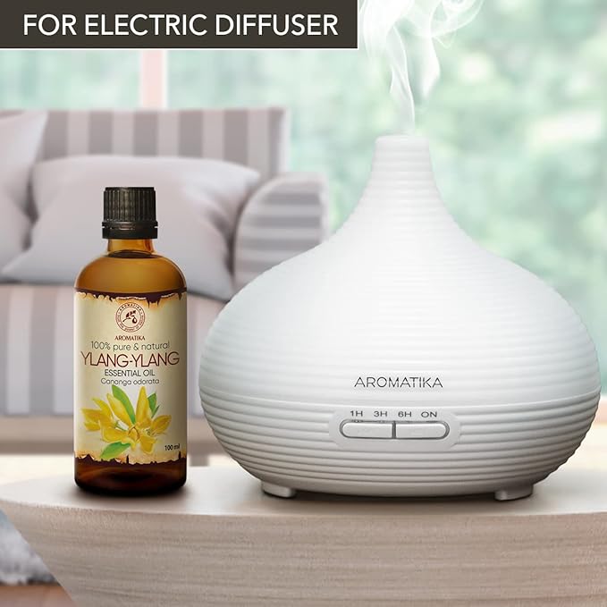 Ylang Ylang Essential Oil 3.4 Fl Oz - Cananga Odorata - Aromatherapy Essential Oils - 100% Pure Oil for - Skin & Hair Care - Oil Diffusers - Humidifier - Good Mood - Relaxation Gift for Women