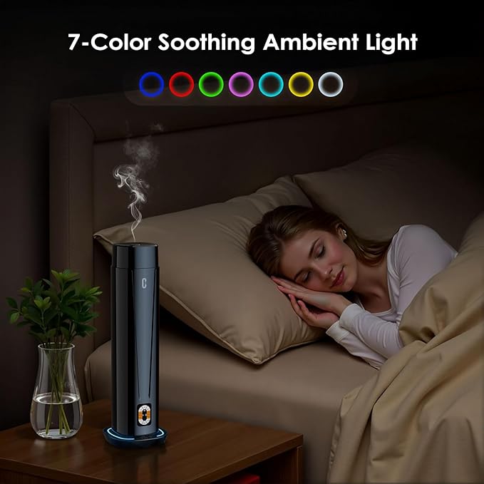 Waterless Scent Diffuser – 1200 Sq Ft Coverage, Essential Oil Diffuser with Remote Control, Quiet Aromatherapy Diffuser with LED Light & Timer, Scent Air Machine for Home, Office, Hotel